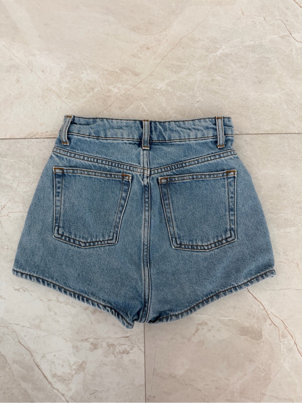 Sandro Light Blue High-Waist Button-Front Denim Shorts - Picture 4 of 4